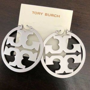 💎Tory Burch💎 Large Silver Miller Hoop Earrings